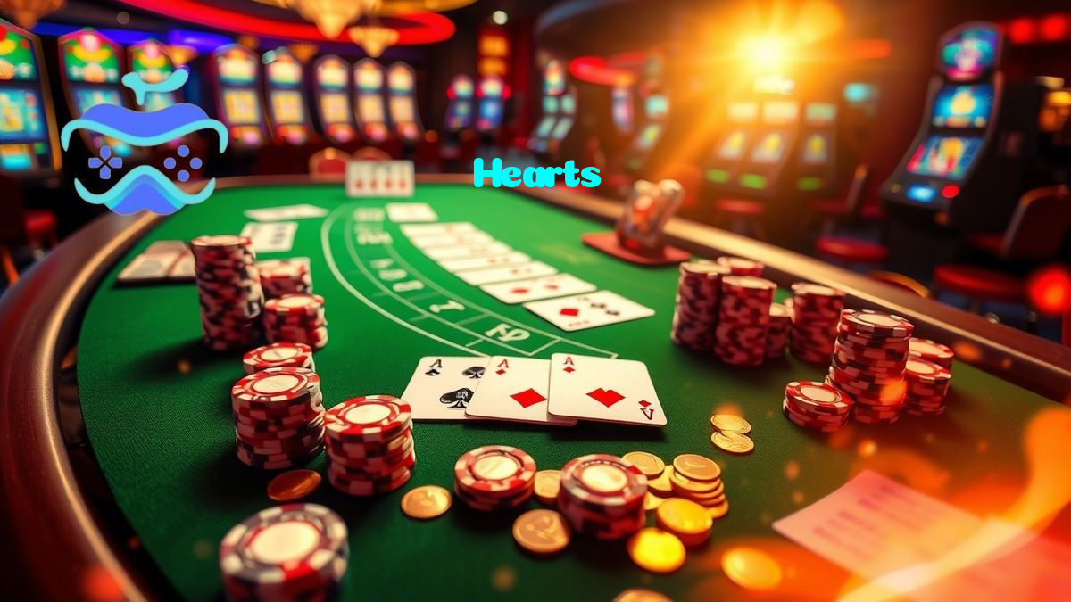 Hearts casino presented on mobile device in Pakistan with slots and live games